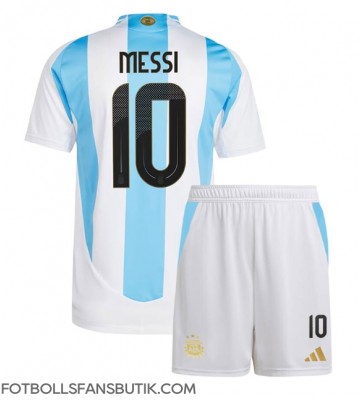 Argentina Lionel Messi #10 Replika Hemmatröja Barn Copa America 2024 Kortärmad (+ Korta byxor)